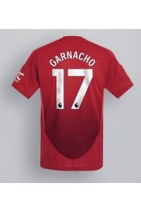 Manchester United Alejandro Garnacho #17 Jalkapallovaatteet Kotipaita 2024-25 Lyhythihainen